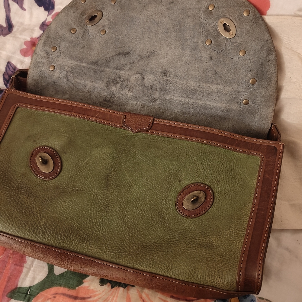 Mulberry Tooled Leather Floral Accent Shoulder Bag - Brown, Olive & Pink - Picture 8 of 10